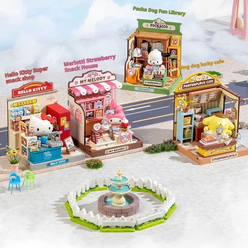 

Rol Hello Kit Family Cute Store Manager Series Diy Cabin Mini Miniature Animation Peripheral Model Coosplay Ornaments
