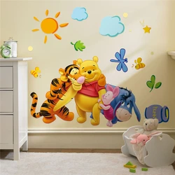 Winnie The Pooh With Friends Wall Stickers For Kids Room Home Decoration Cartoon Bear Pig Donkey Tiger animal Wall Mural Decal