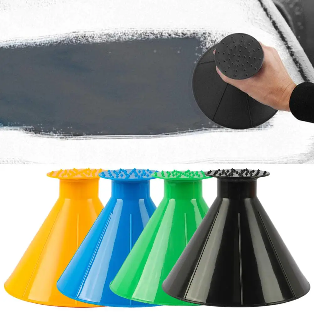 Car Window Windshield Magic Ice Scraper Oil Funnel Snow Remover Shovels Deicer Cone Tool Scraping A Round Deicing