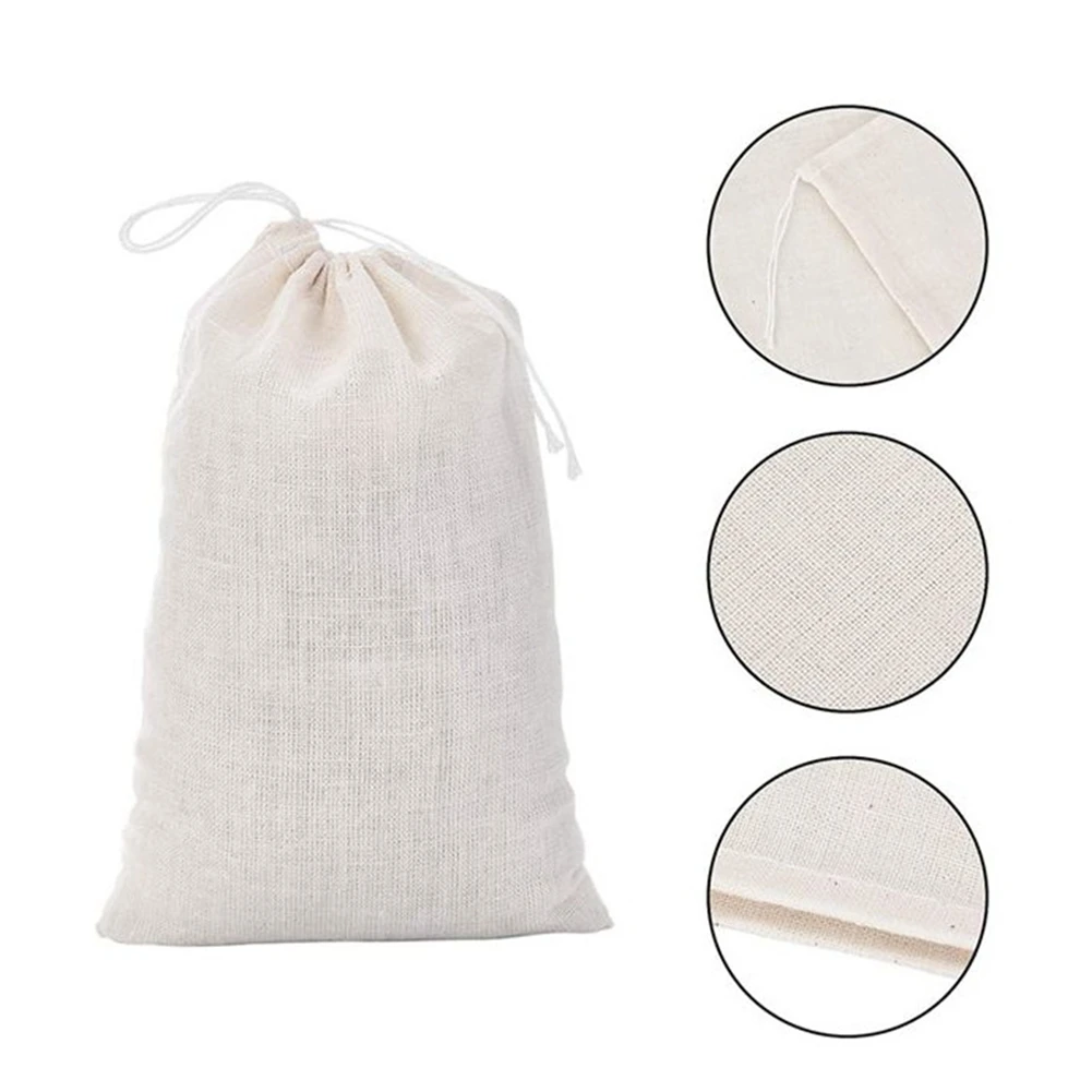 50 Pack Cotton Muslin Bags Multipurpose Drawstring Bags for Tea Jewelry Wedding Party Favors Storage (4 x 6 Inches)JAS