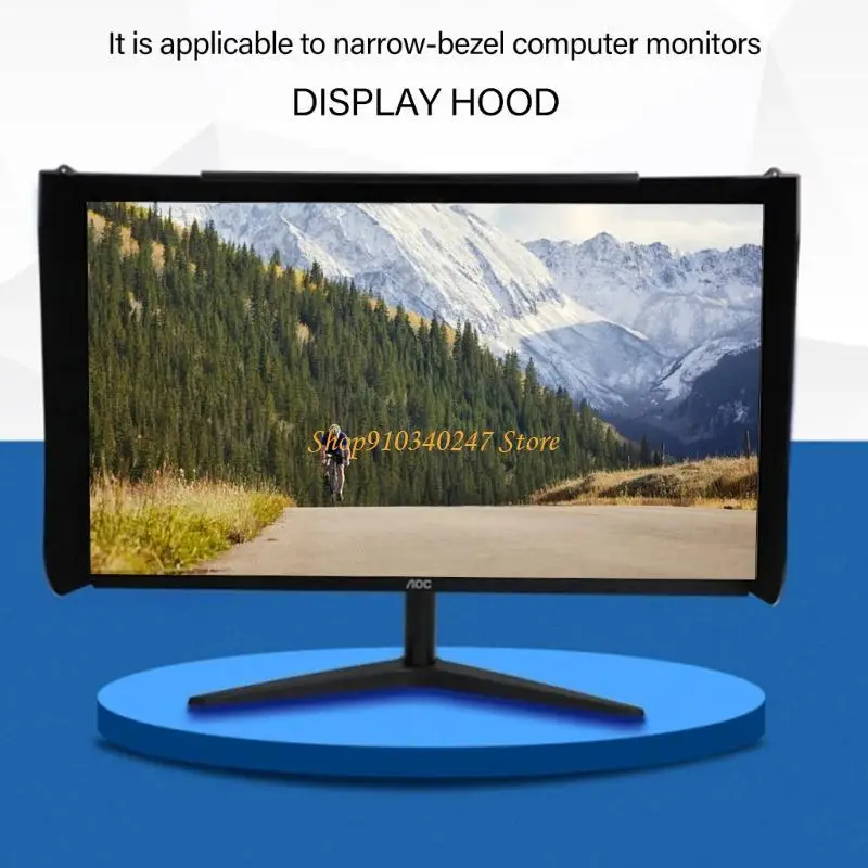 

Q22A 27inch Adjustable Monitor Sun Visors Hood Light Absorbing Reduces Eye Strain Privacy Protective Monitor Display Frame