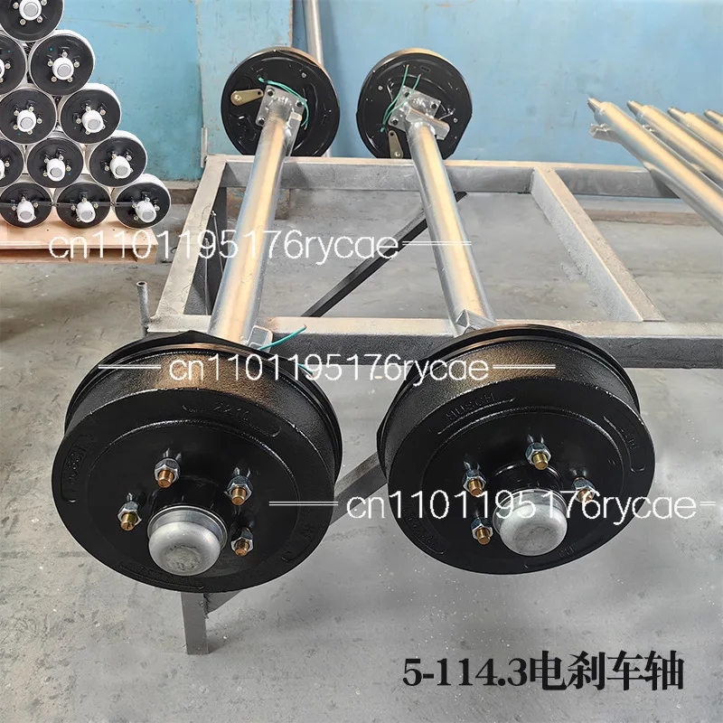 Axle round tube straight shaft trailer RV axle with brake, yacht drag leaf spring matching electric brake