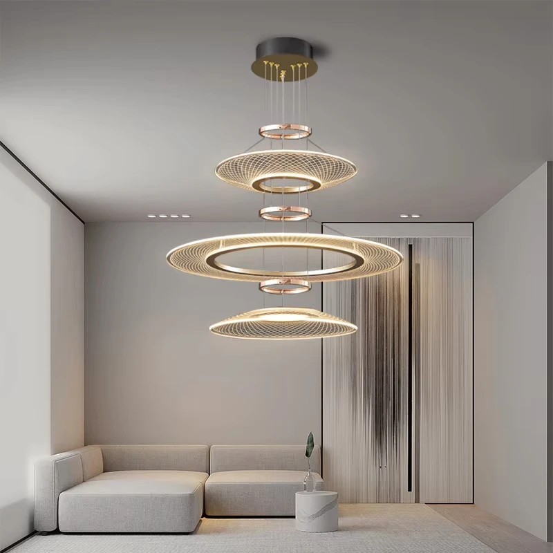 

Living Room Chandeliers Restaurant Hanging Lamp Kitchen Pendant Lights Aluminum Chandeliers Villa Ceiling Led Chandelier