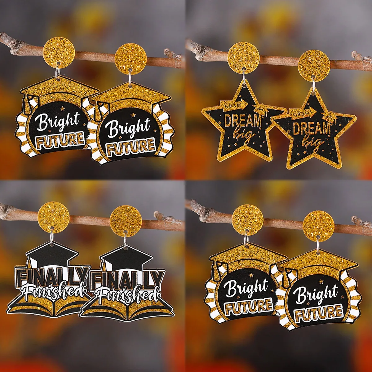 Новые серьги-подвески с блестками «Снова в школу», серьги-подвески со звездами, вдохновленные буквой мечты, большие яркие акриловые серьги-гвоздики будущего