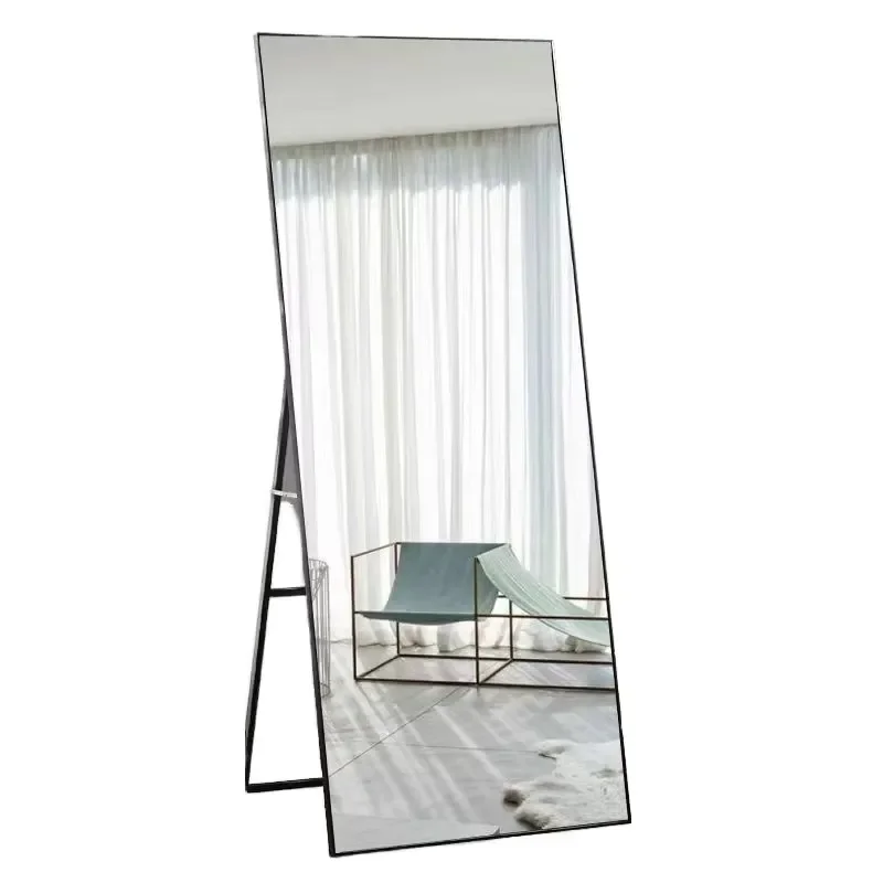 Luxury Handmade Glass Explosion Proof Modern Large Metal Frame Floor To Ceiling Living Room Full Body Mirror