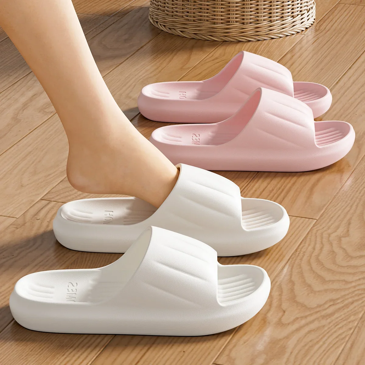 New Home Slippers Women Summer Sandals Soft Light EVA Slides Men Beach Flip Flops Concise Couples Bathroom Anti-slip Shoes