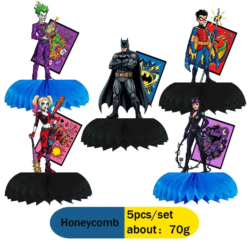 Warner Bros. Batman-Motto Pappteller, Becher, Wimpelkette, Aufkleber – Happy Birthday Party Deko Einweggeschirr-Set – Detail 9
