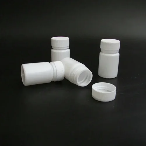 Imagen 2 del producto 10 Uds 15ml 20ml 30ml 50ml 60ml 100ml botellas blancas con sello rellenable viales reactivo polvo sólido medicina contenedores de almacenamiento de pastillas