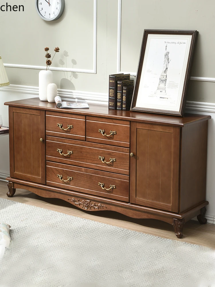 

HXL chest cabinet solid wood bedroom drawer storage cabinet simple multi-functional locker