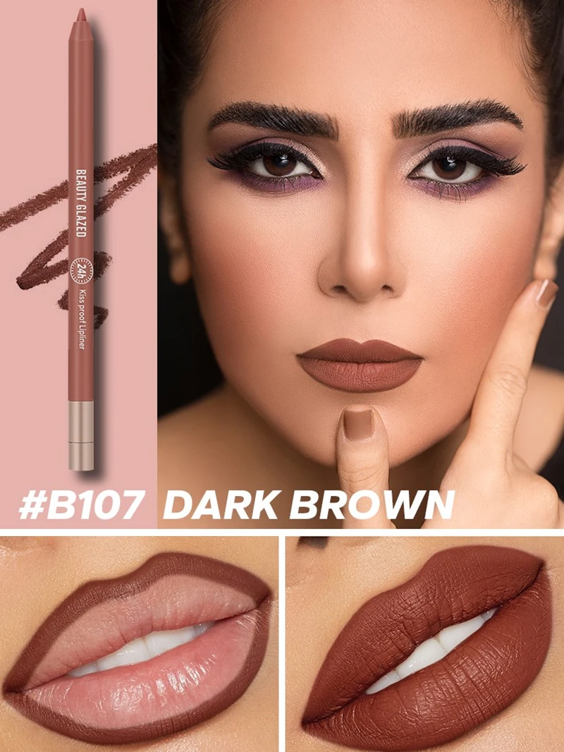 3-teiliges Lipliner-Set, feuchtigkeitsspendender leichter Lipliner und durchscheinende Lipgloss-Kombination, langlebiger, glänzender Lippenfleck-Lippenstift