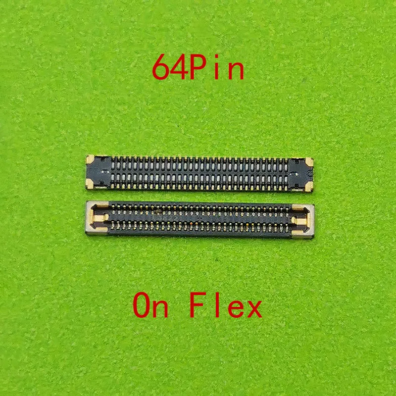 2pcs 64Pin LCD Display FPC Connector On Board For Samsung Galaxy S10 Plus/5G/S10 S10+ S10E/G970 G975 G977 N U F B G973 G975