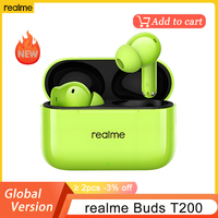 NEW realme Buds T200 Headphones 32dB Active Noise Reduction AI Call Noise Cancellation 50 Hours Long Life TWS Earbuds Wireless