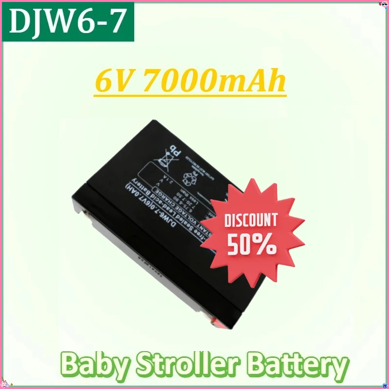 6 فولت 7000 مللي أمبير لمركبات الأطفال للمركبات الكهربائية 6V7AH بطارية عربة أطفال جديدة DJW6-7 بطارية تخزين #1