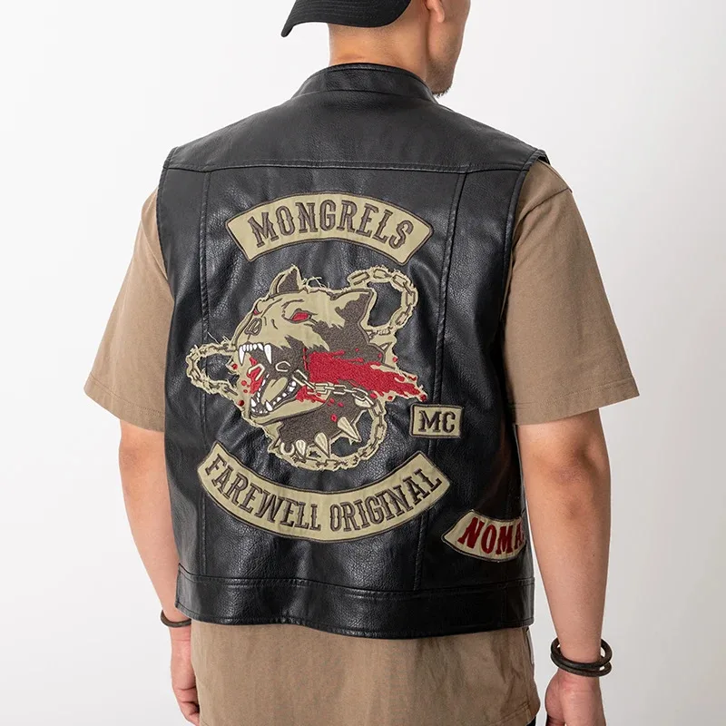 

Game Daysgone Jacket Days Gone Deacon St.John Faux Leather Black Vest Cosplay Costumes PU Embroidery Waistcoat For Man if;3