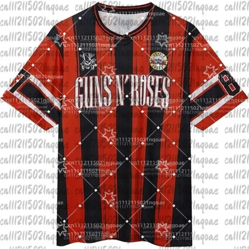 Camiseta de Béisbol Retro Estilo Rock 2026 Appetite for Destruction 87, Rayas Rojas y Negras, Casual, Transpirable, Manga Corta