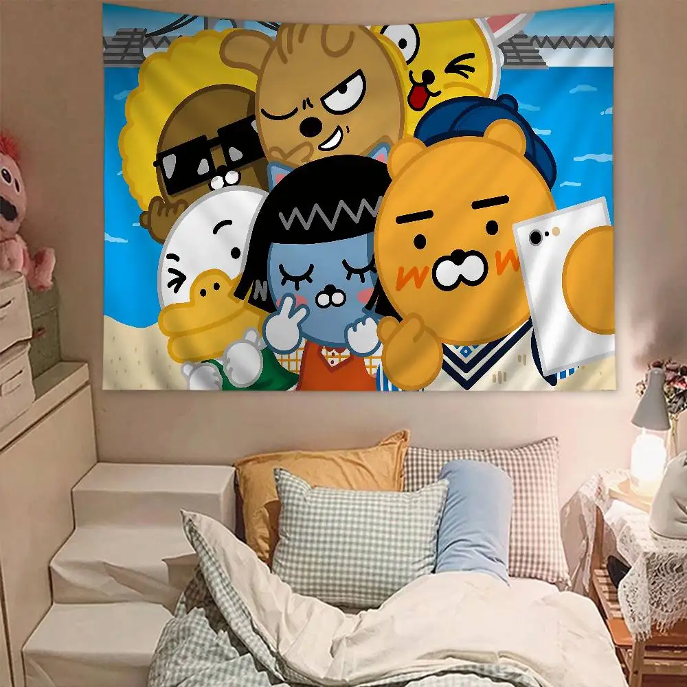 K-Kakao F-Friends Cartoon Chart Tapestry Art Science Fiction Room Home Decor Cheap Hippie Wall Hanging