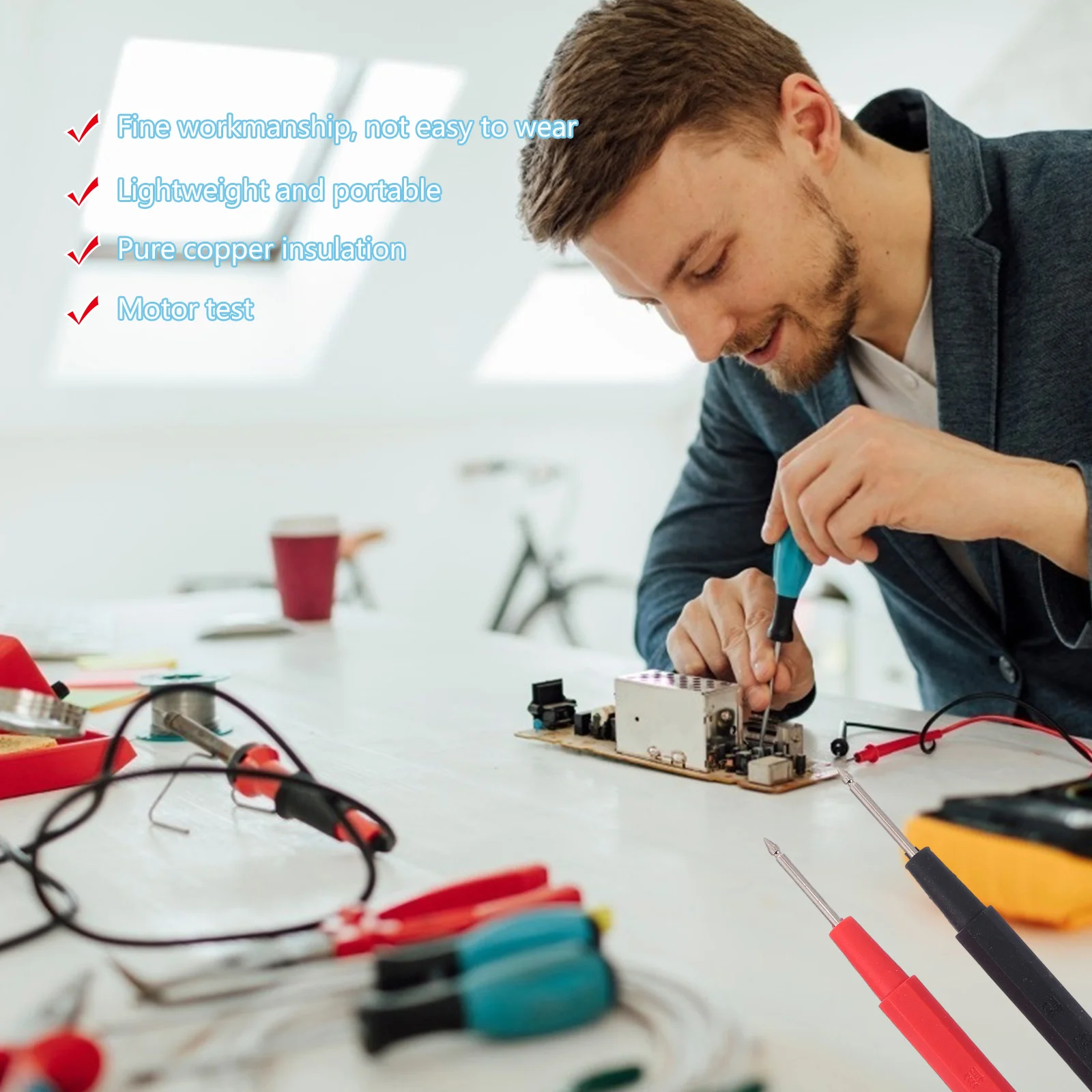 

1 set 1 Set 15-In-1 Multimeter Test Leads Kit Pvc Insulated Electrical Testing Cable For Digital Meter Automotive Electronics