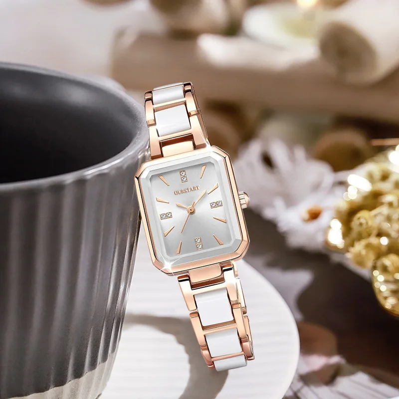 Impermeável Alloy Quartz Watch para mulheres, relógio temperamento, moda popular