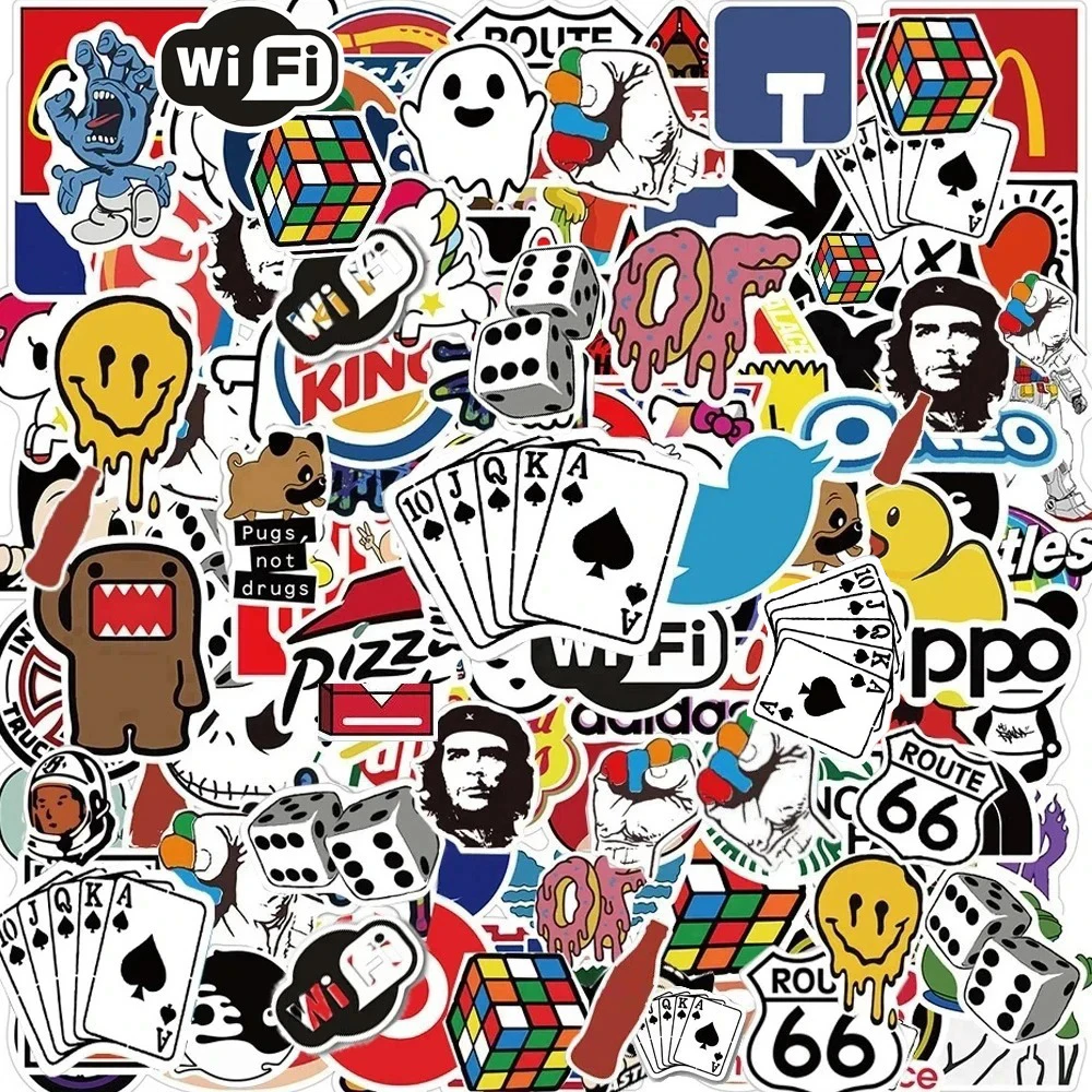 10/30/50/100PCS Cool Fashion Brand Logo adesivi Skateboard estetico Laptop moto telefono auto Graffiti Sticker decalcomania giocattolo per bambini