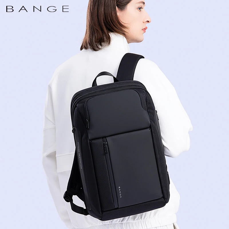 BANGE New Fashion Men Business Backpack 15.6in Laptop Backpack Work Man Bag Unisex Black Travel Male Backpack Mochila Waterproof