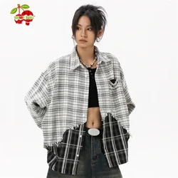 Women Plaid Shirts and Blouses Korean Style Women's Luxury Clothing Sales Trend 2024 Stylish Women's Blouse for Lady Clothes