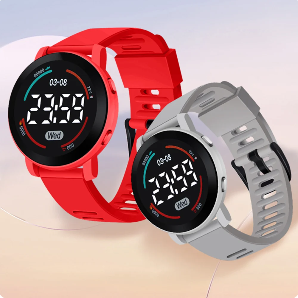 Reloj Digital YIKAZE para niños y niñas, relojes deportivos luminosos de dibujos animados para niños, reloj de pulsera electrónico para niños de 5 a 10 años