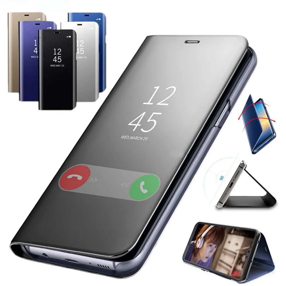 Leather Flip Case For Samsung Galaxy Note 9 N960 N960F SM-N960F 6.4'' Magnetic Smart Mirror Case For Galaxy Note 9 Note9 Cover