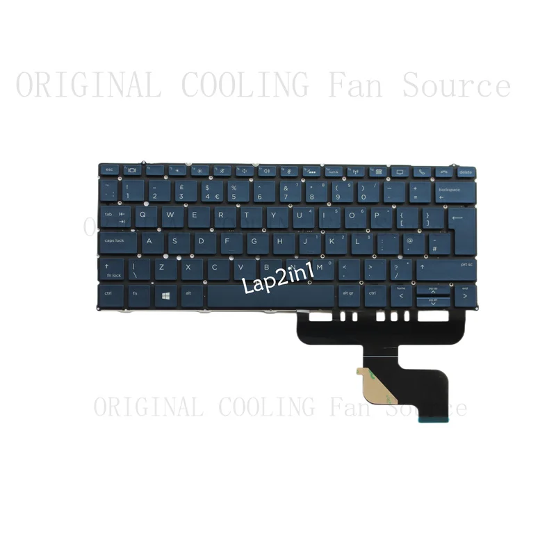 R+  New UK Blue Backlit Keyboard for HP Elite Dragonfly G2 Max L57278-031 L74116-031