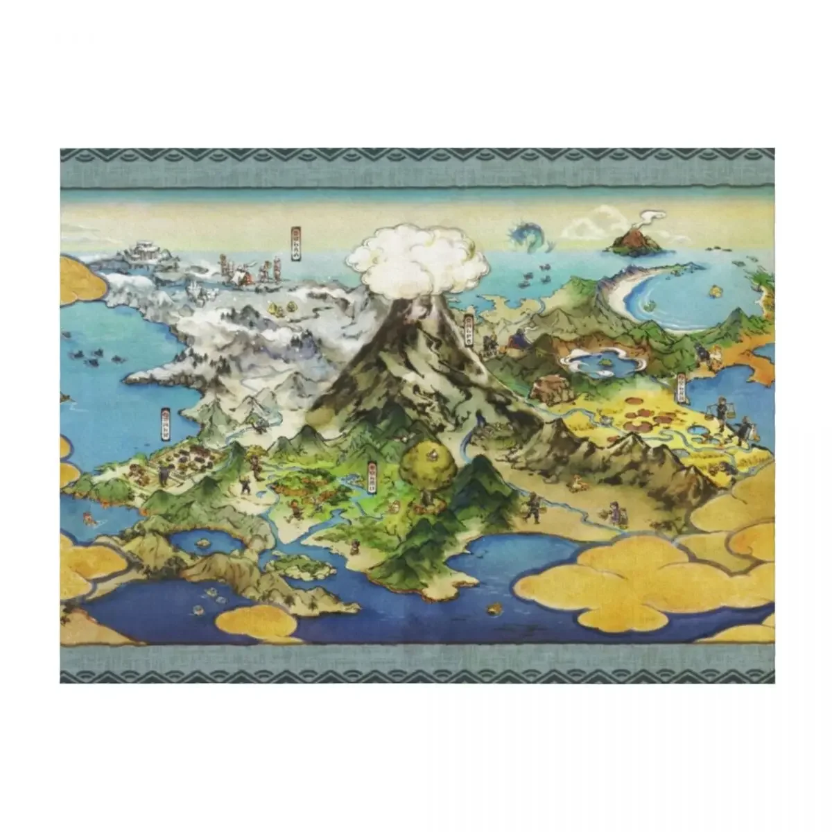 

Hisui Map Throw Blanket Decorative Throw Plaid Luxury Designer Sofa Throw Blankets