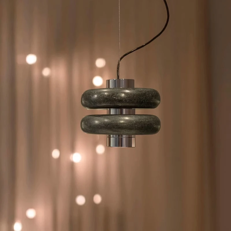 

Modern Designer Restaurant Bar Counter Marble Pendant Light Medieval Minimalist Cave Stone Bedroom Bedside Lamp