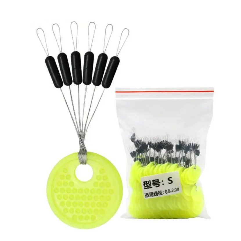 Tapón de silicona para sedal de pesca, 10 grupos (60 unidades), 0,4-8,0 #, flotador de frijol espacial, antihebra, Bobber flotador de pesca
