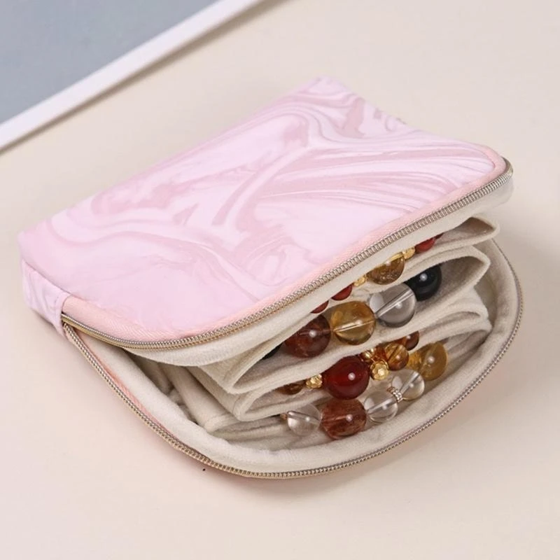 Stylish Jewelry Organiser For Women Lightweight Designs Storage Bag With Multiple Storage Sections C71A