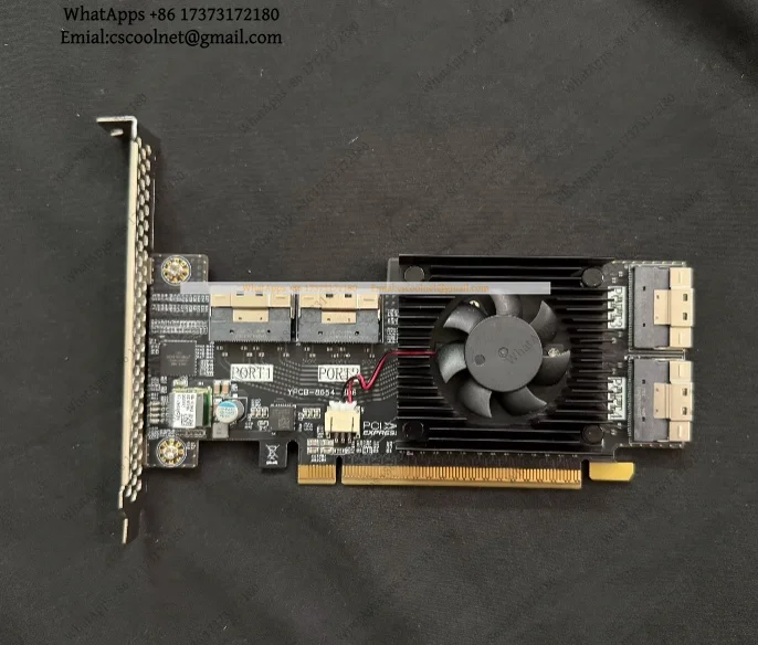 JS02 Non-removable Expansion Card PLX8749 with 4 SFF8654 Slots for U2 Hard Drives, Network Cards, and Graphics Cards