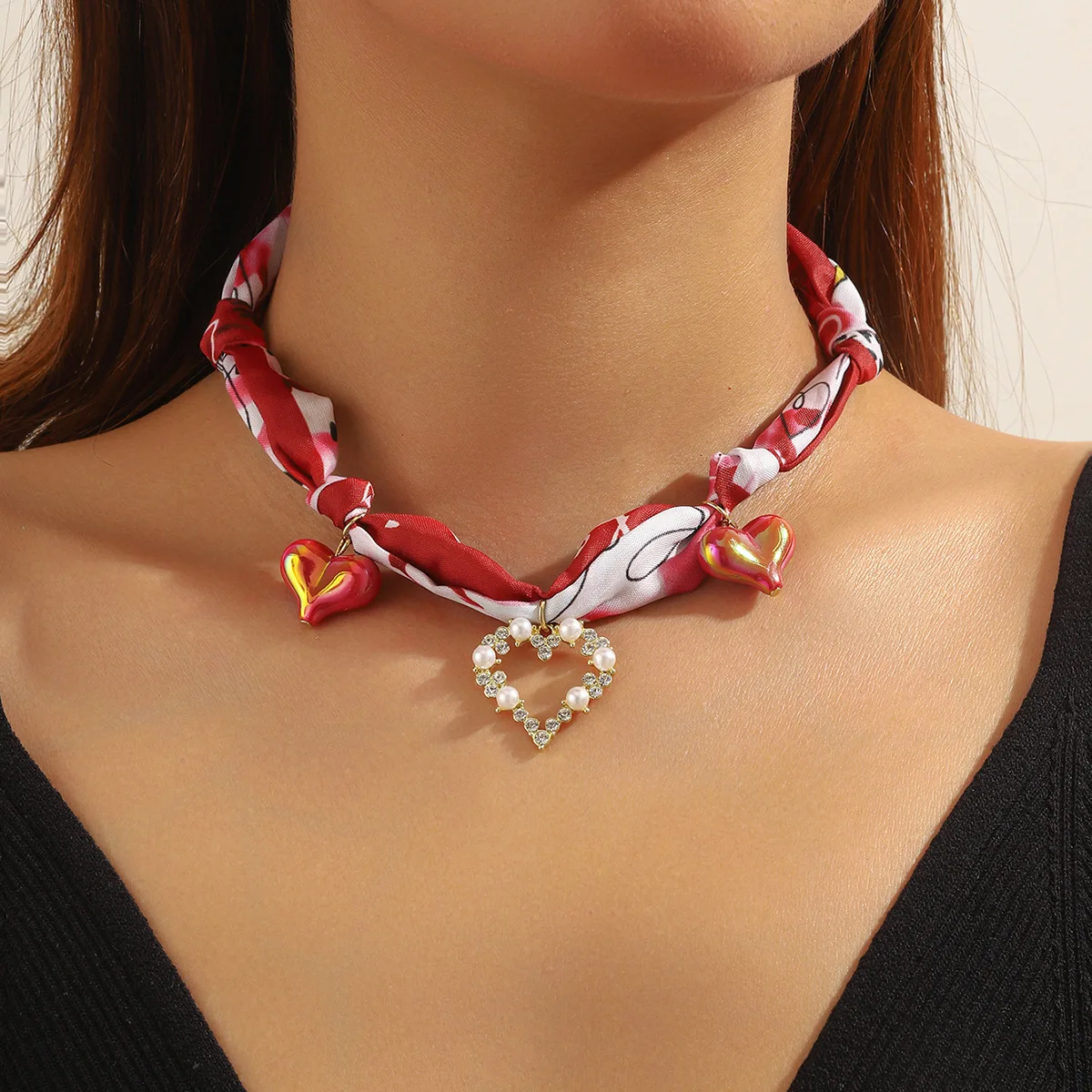 

Christmas Scarf Necklace Women Multi Pendant Pearl Luxury Fashion Jewelry