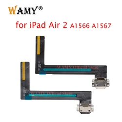 WAMY USB Charger Port Dock Connector Plug Socket Jack Ribbon Charging Port Flex Screws for iPad 6 Air 2 A1566 A1567