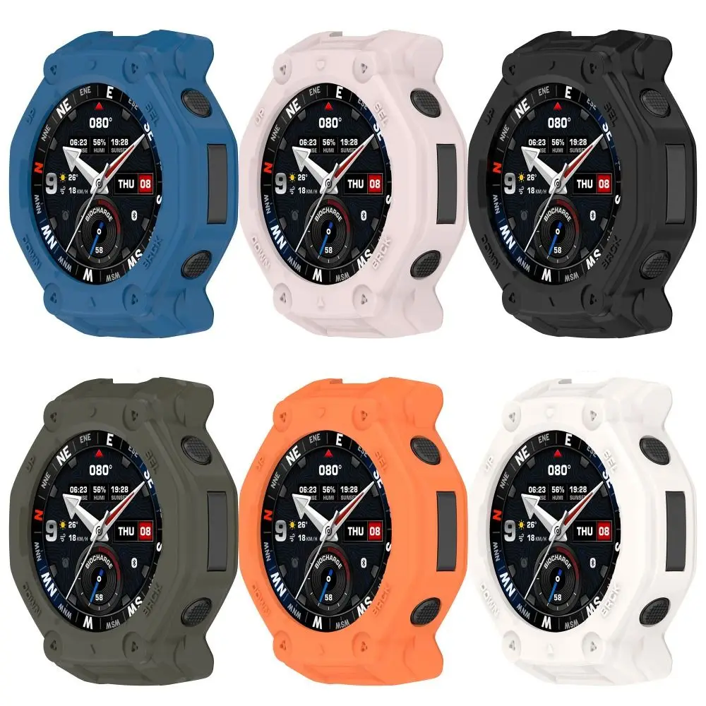 Novo tpu capa protetora oco quadro macio pára-choques anti-risco protetor de tela para amazfit t-rex 3 pro acessórios de relógio inteligente