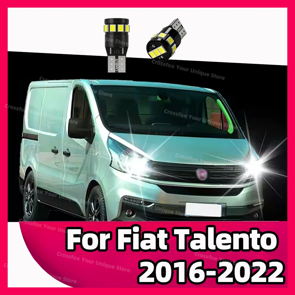 

2x T10 LED Bulbs 194 192 168 Car Interior Map Dome Reading Lights Clearance Lamps For Fiat Talento 2016 2017 2018 2019 2020-2022
