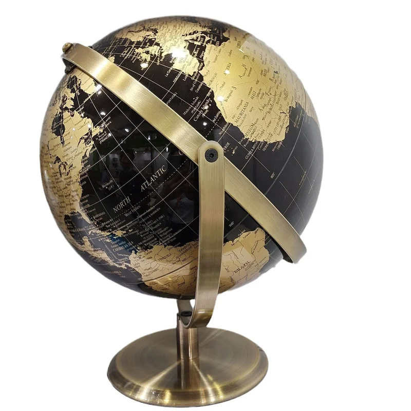 20cm diameter pure english universal globe metal ruler bottom base 360 ​​degree direction rotate instrument