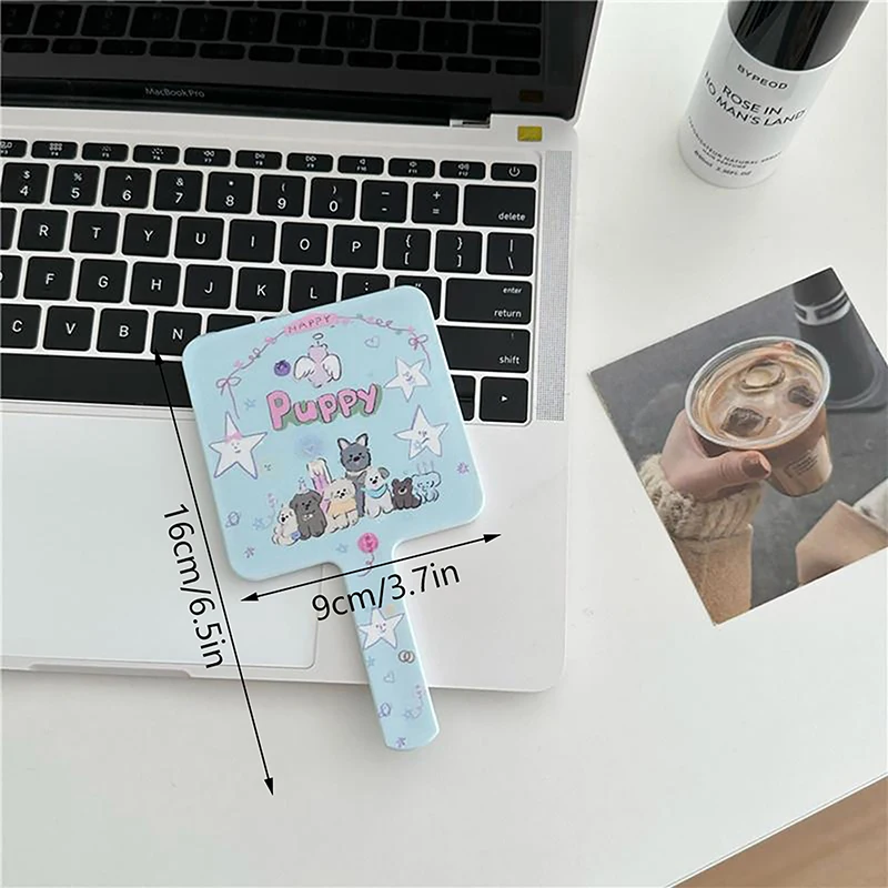 Cartoon Pattern Printing Handheld Vanity Mirror Makeup Mirror Women Cute Girls Small Vanity Hand Mirror Compact Mirror