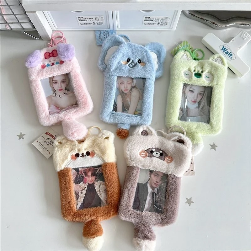 Plush Photocards Holder Kpop Picture Display Frame Cute Binder Photocards Idol Picture Protective Cover School Stationery