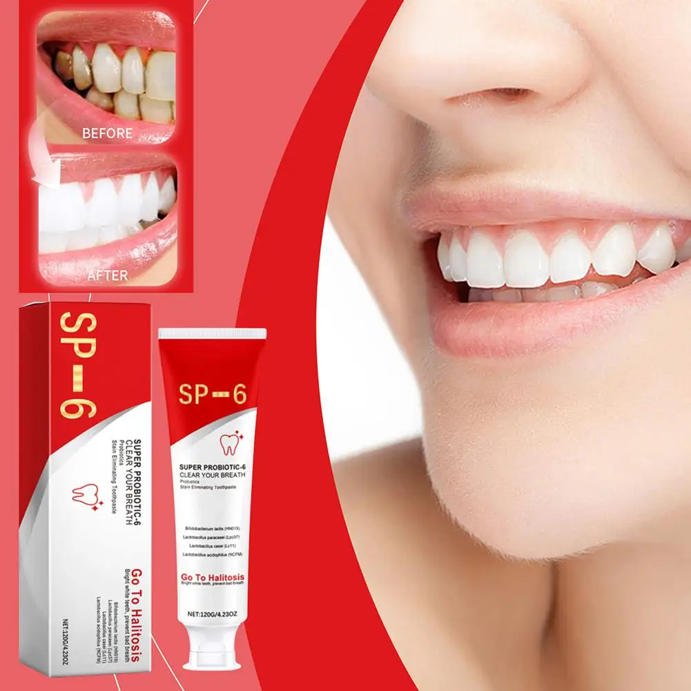 120g Probiotic Whitening Toothpaste Brightening Stain Enzyme Sp6 Breath Toothpaste Tooth Cleaners Teeth Whitening Rem Y0z0