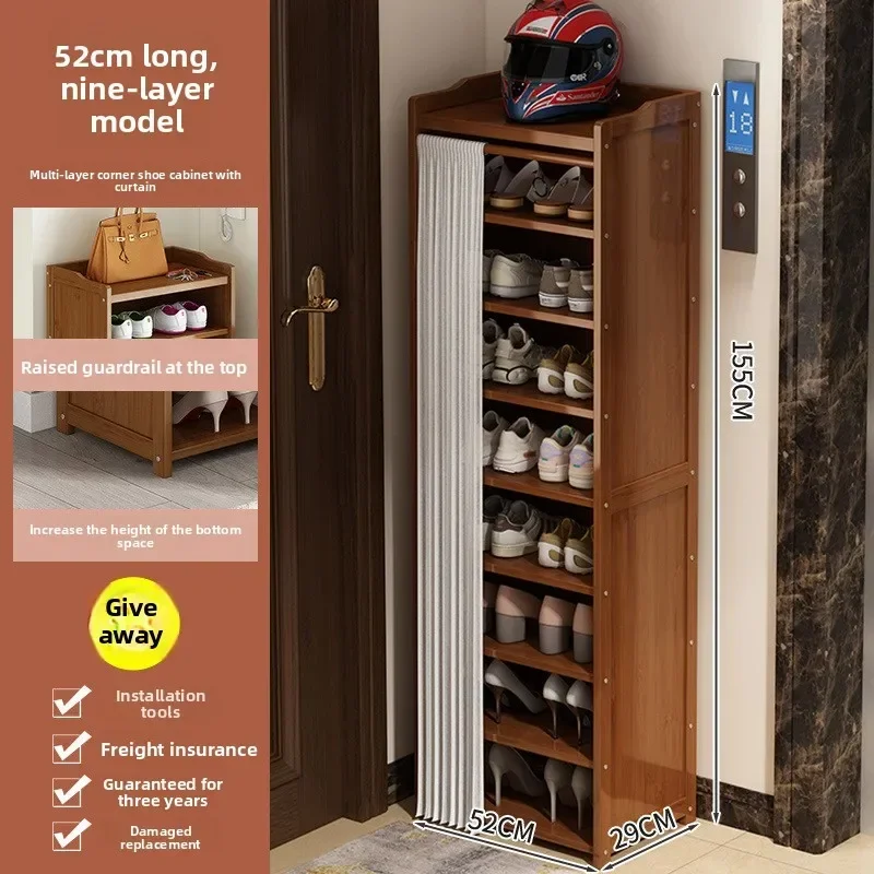Multi-functional Entry door shoe cabinet small narrow multi-layer seam rack dormitory rental room shoe rack