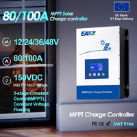 EASUN MPPT 80A 100A Solar Charge Controller Battery Charger Max 150V 12V 24V 36V 48V Back-light LCD Solar Regulator BTS Function