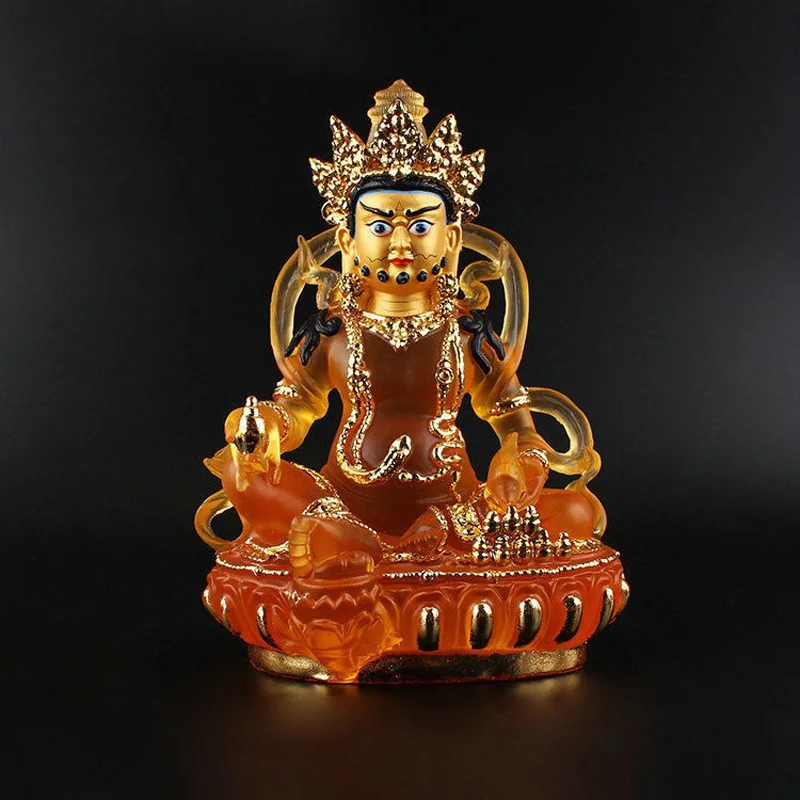 Wholesale Buddhist Item Tibetan Buddhism Yellow Jambhala God of wealth Buddha statue Bring wealth money Good luck