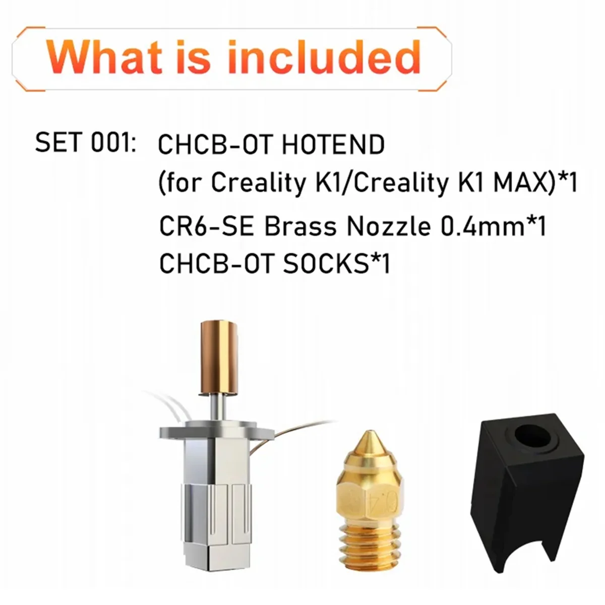 ชุด HCB-OT hotend ได้รับการปรับปรุง K1 hotend สำหรับเครื่องอัดรีดสไปรต์ K1ความเชื่อของเครื่องพิมพ์3D K1เครื่องพิมพ์ CR-M4สูงสุด