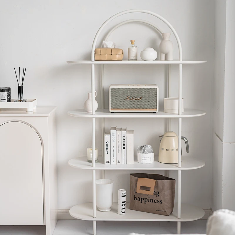 Modern Minimalist Arched 4-Tier Display Shelf | Scandinavian Style Storage Rack | Home Decor Bookshelf