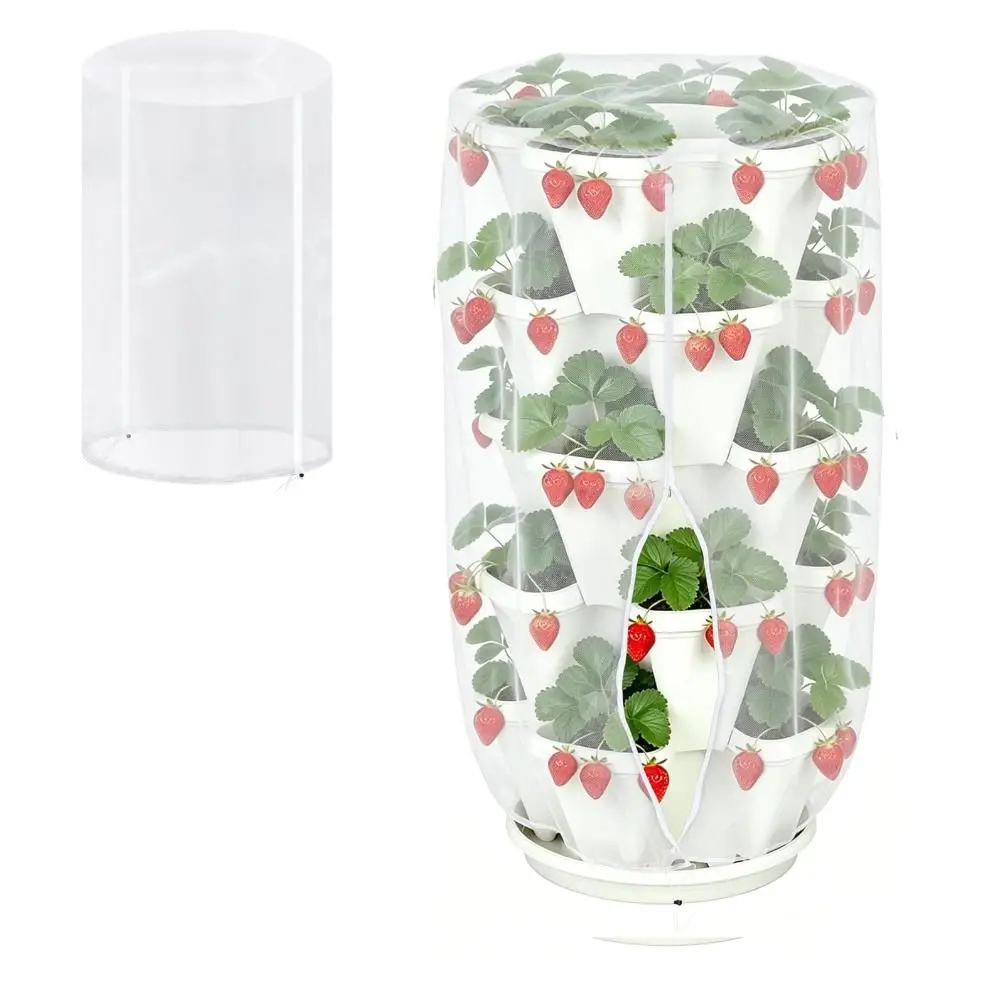 Portable with Zipper Mesh Plant Covers Reusable Stackable Insect Netting Protection Strawberry Covers Greenhouse