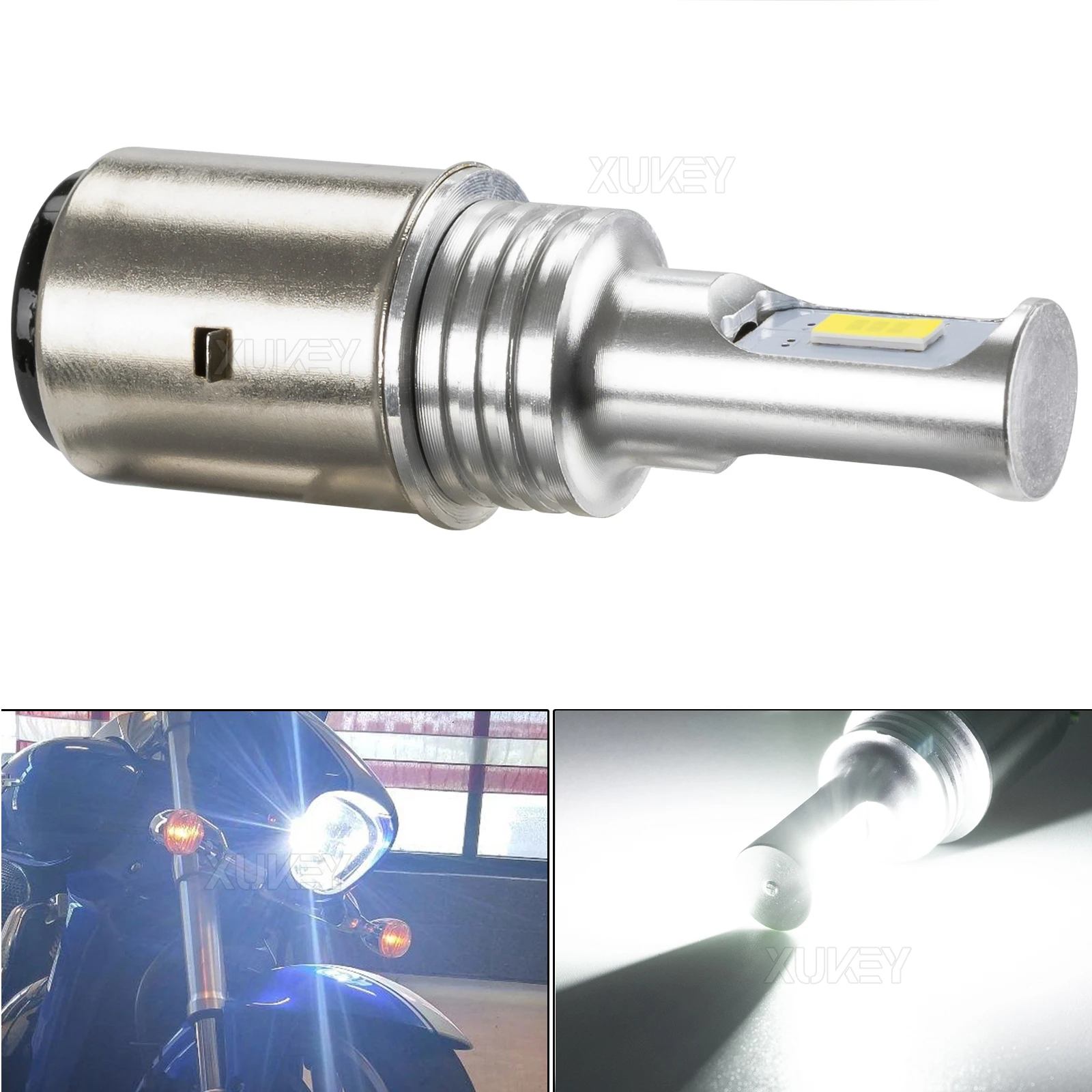 H6 LED Aluminium Bulbs White Motorcycle Lights Backup Blinker Stop Brake Tail Motorbike Light Bulbs LED Headlight High Low Beam