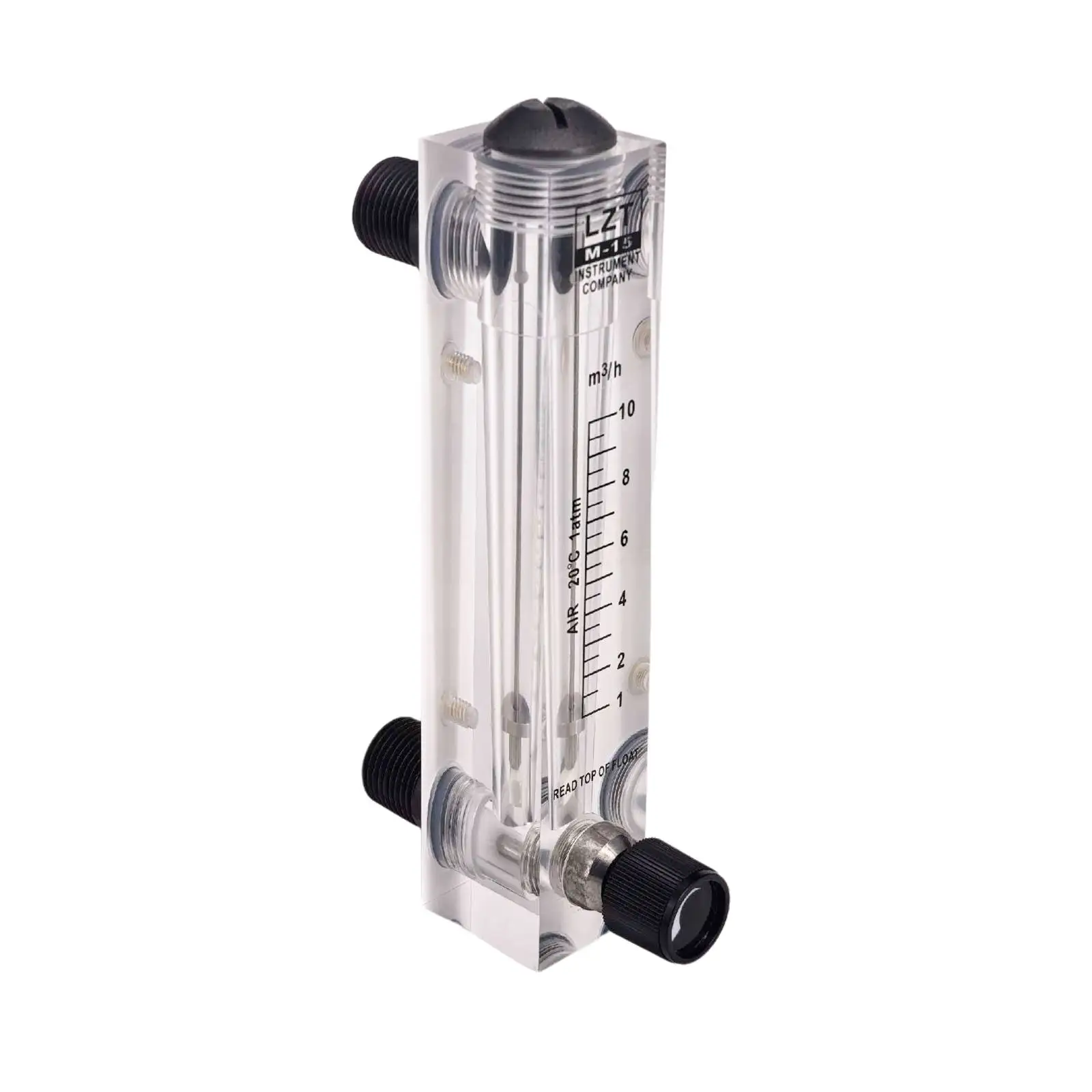 

Диапазон м3/ч LPM 1/2 "BSP Мужской/1/4" BSP Женский расходомер газа из ПММА Расходомер воздуха Ротаметр с регулирующим клапаном LZM-15T