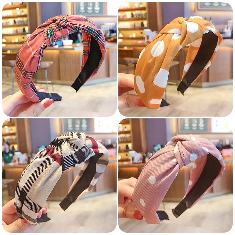 3 Pcs/Set Children Cute Colors Printed Lattice Stripes Hair Hoop Hairbands Girls Lovely Bow Ears Headbands Kids Hair Accessories